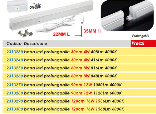 Barra led sottopensile 220v - led,