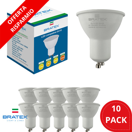 10pz lampadine gu10 led - 10pz,